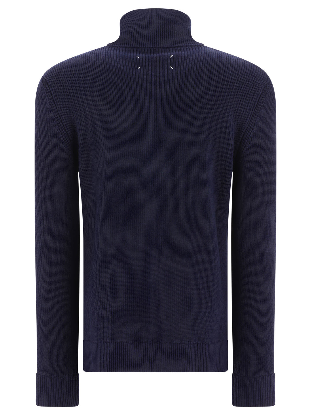 Maison Margiela Cotton And Wool Zippered Malgione Knitwear - Blue | 4a26b21db29af4e8987ef7718079451640710859