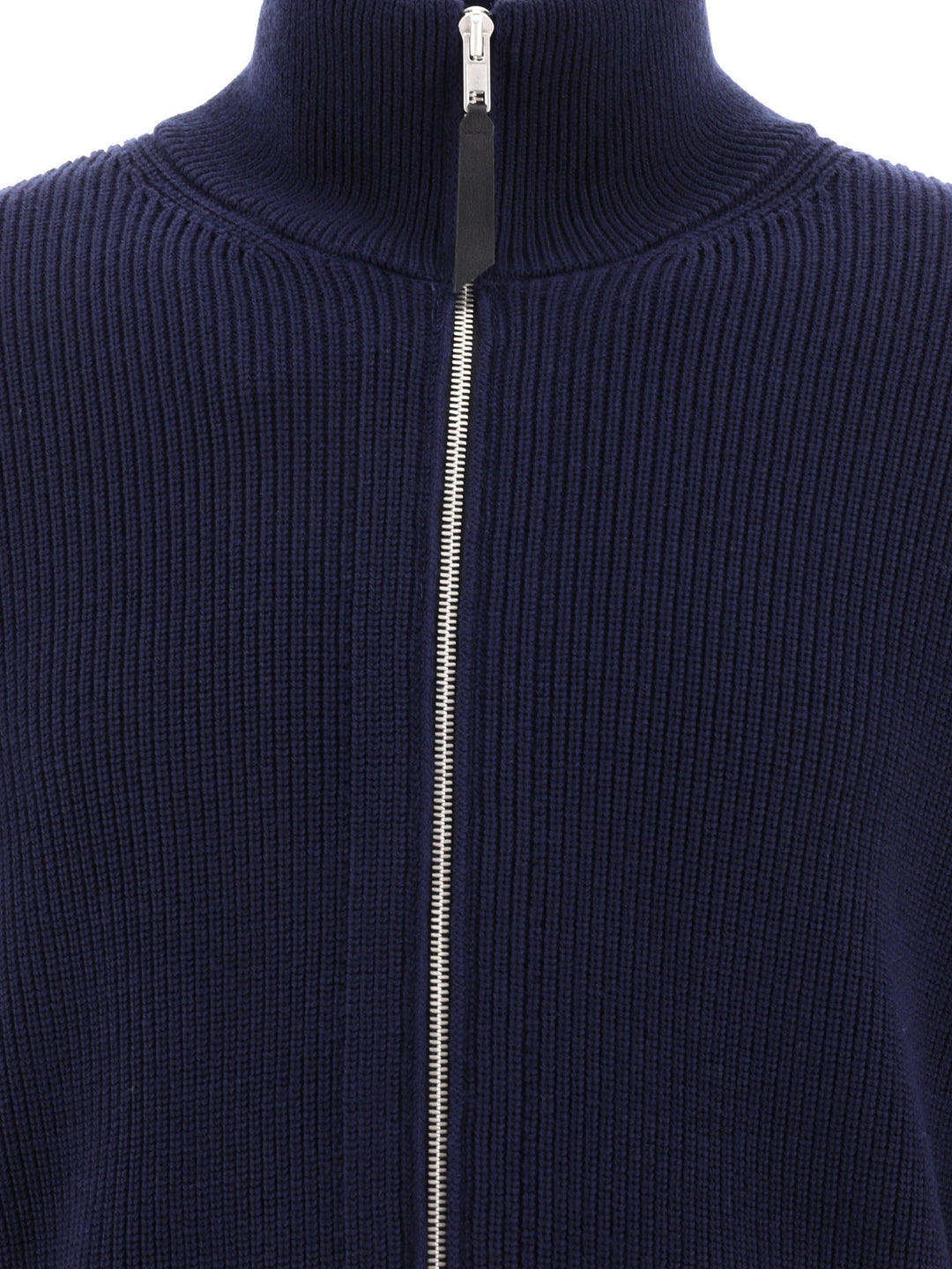 Maison Margiela Cotton And Wool Zippered Malgione Knitwear - Blue | 95510c5c5ad90dde5d3ff295ec457763dbc08388