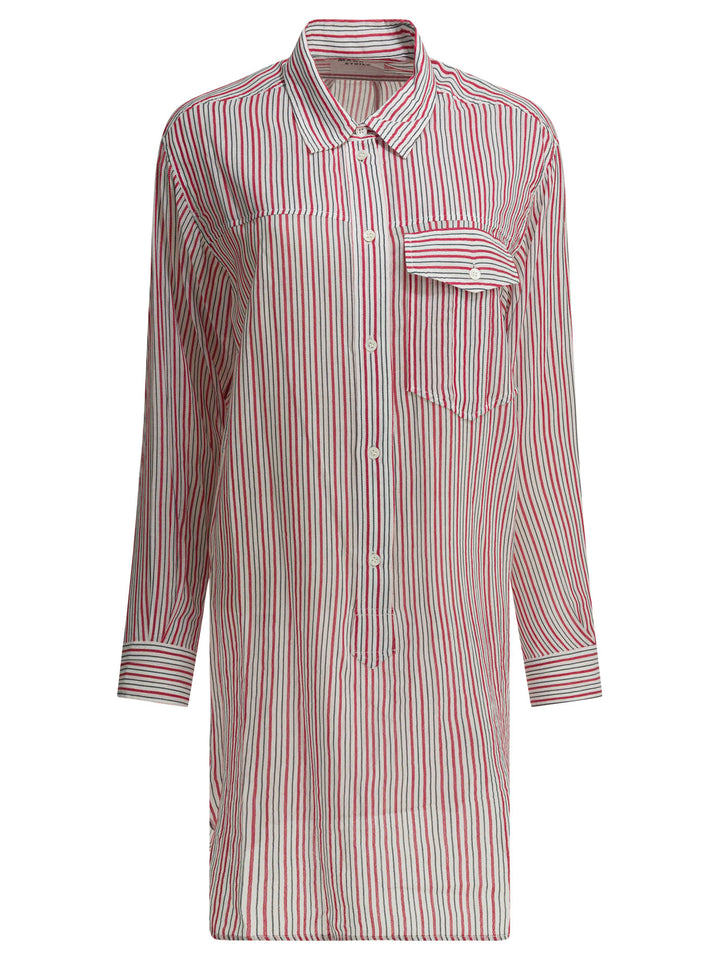 Marant ÉToile Striped Chemisier Dress Dresses - Red | c31385944ac901f8272a7a2084a3cb592aa877e7