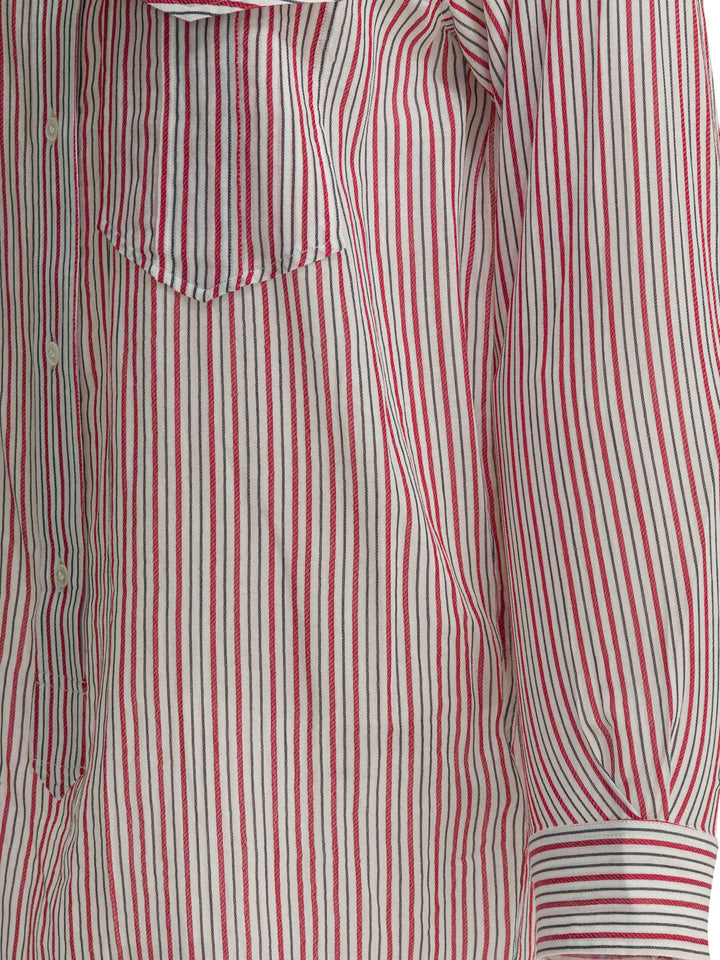 Marant ÉToile Striped Chemisier Dress Dresses - Red | 00e0a18cbfc4539ea0beb413d3fb377476377c0d