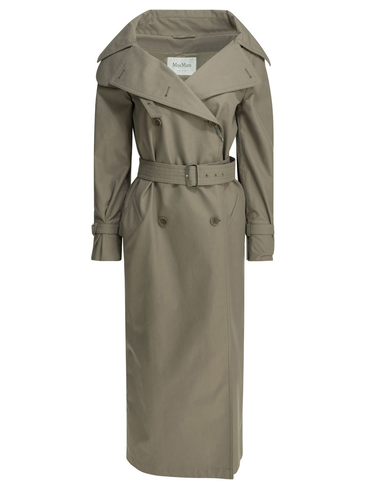 Max Mara Drip-Proof Cotton Trench Coat Jackets and Coats - Grey | db0f4e96b1c1de9a7db73853c54c48809915a527
