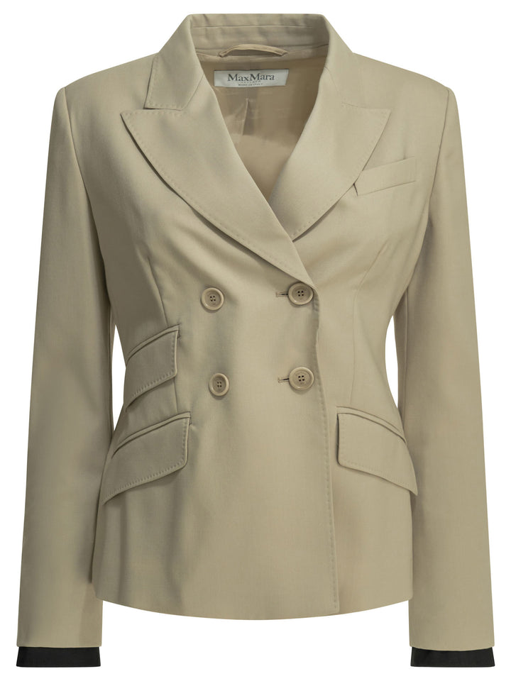 Max Mara Double-Breasted Wool Blazer Jackets and Coats - Beige | 5f36fbf1605823c83a8d7d99adc30d4d79d461b8
