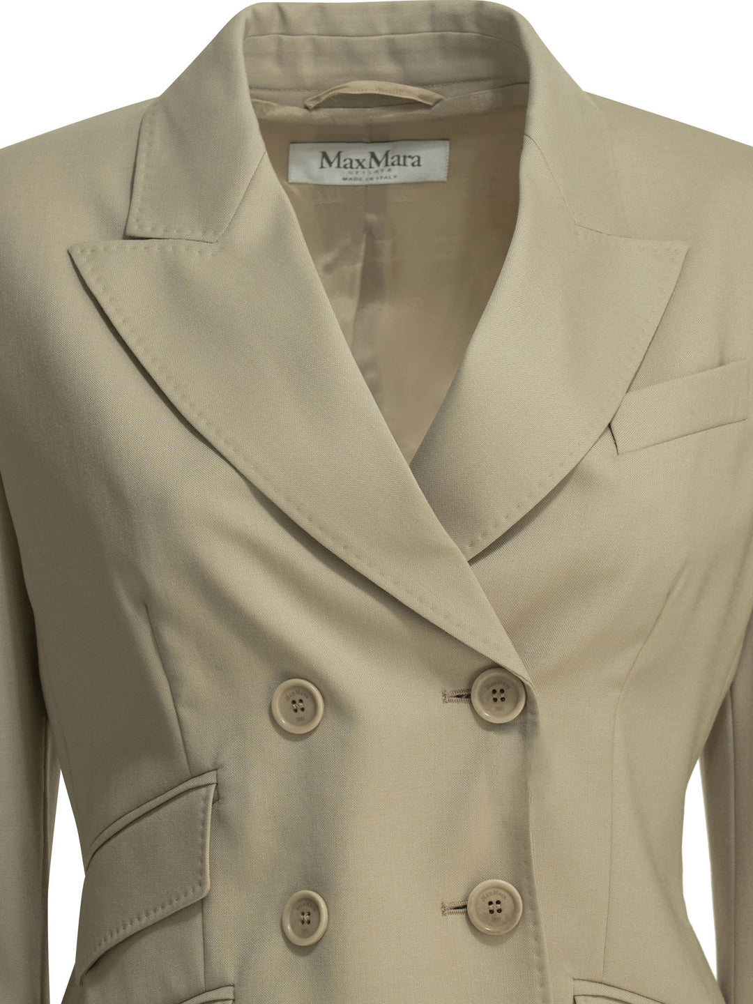 Max Mara Double-Breasted Wool Blazer Jackets and Coats - Beige | b9720fabcf7c085dcf6d8cdcab2aaa4a53a7e21a