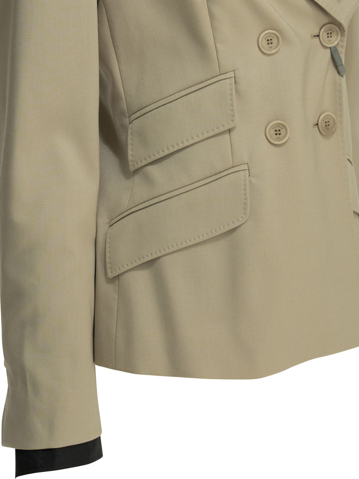 Max Mara Double-Breasted Wool Blazer Jackets and Coats - Beige | 31fd1006200329a6ba4beb99089f2249367ac088