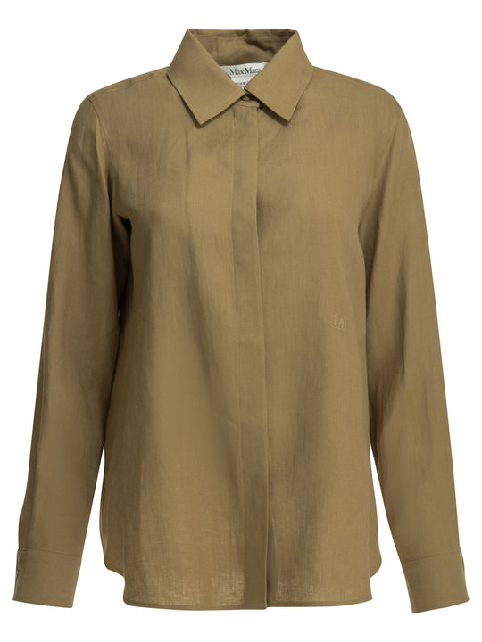 Casual Linen Shirt Shirts Brown