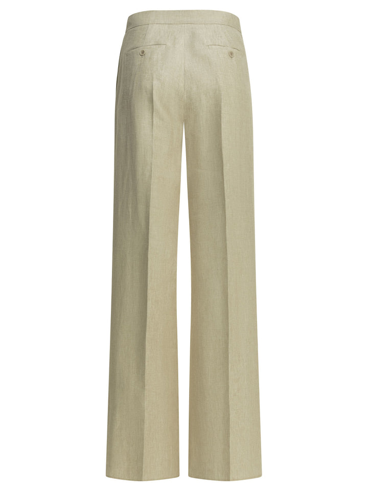 Max Mara Linen Tailored Pants Trousers - Beige | 21de2c5621210b48e33880c2e4643e2b3f03b2ed