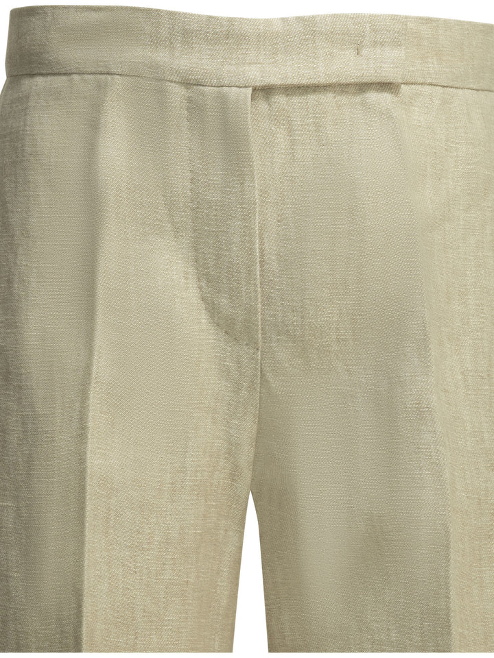 Max Mara Linen Tailored Pants Trousers - Beige | 8c75a6b144b0ca9a1737e083bd490a2ed4e74af8