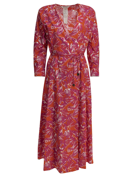 Floral A-Line Midi Dress Dresses Fuchsia