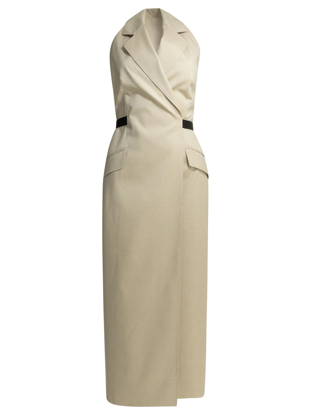 Max Mara Open Back Midi Dress Dresses - Beige | 3087bb04c123d134ed26677ac4e38198258e010d