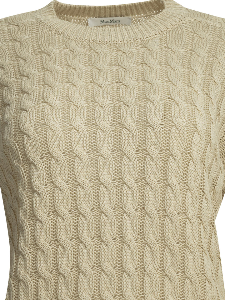 Max Mara Linen Cable-Knit Sweater Knitwear - Beige | ca5737961c0028b350da8b696330fe7b429a9259