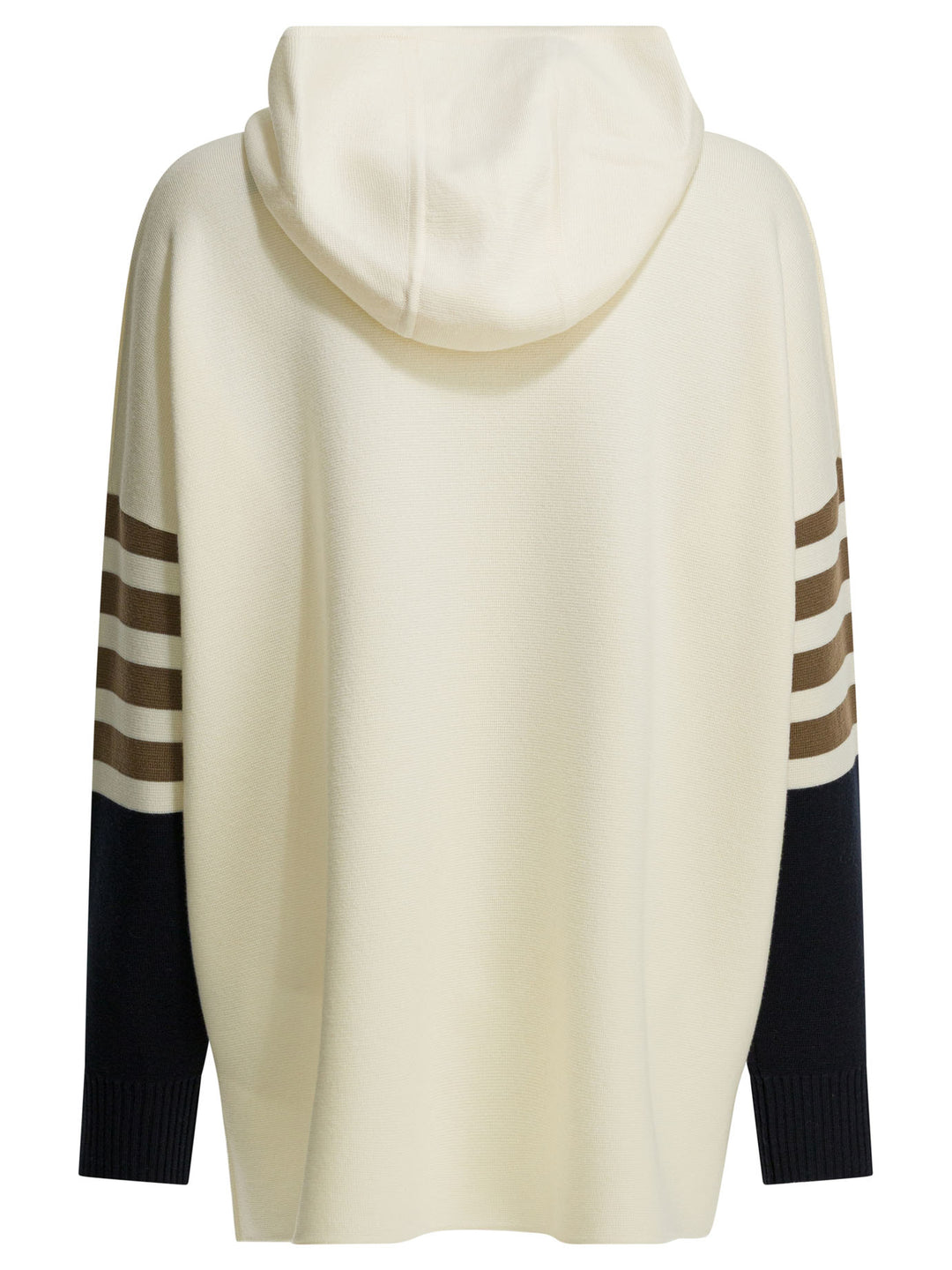 Max Mara Virgin Wool Hooded Sweater Knitwear - White | 27d950ee8a714f2f7272d873a1324dc8b3af060f