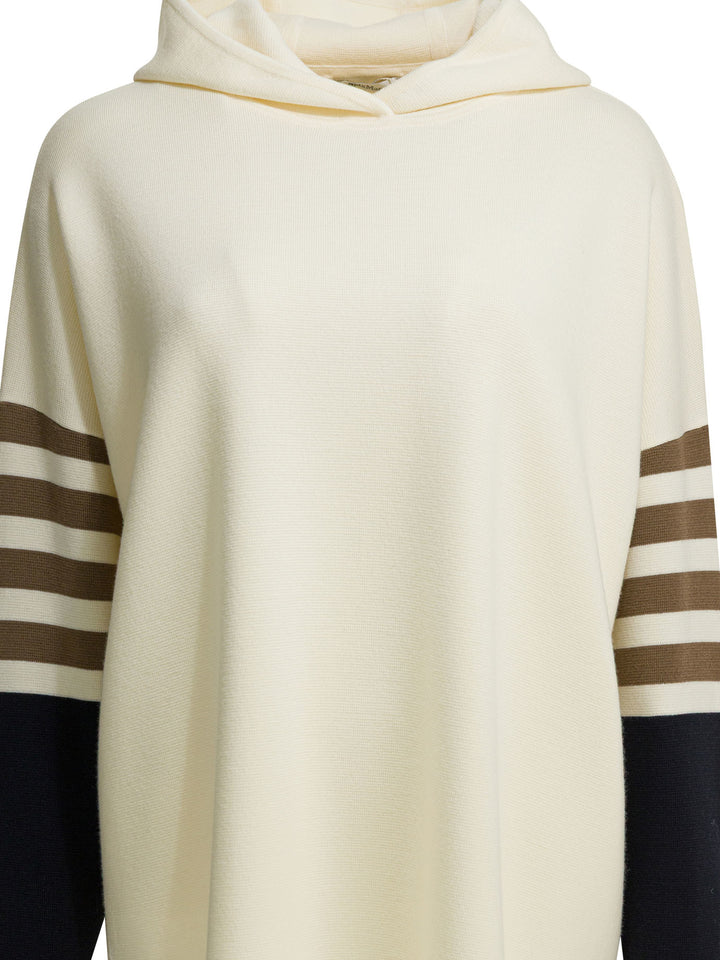 Max Mara Virgin Wool Hooded Sweater Knitwear - White | 57dd0eb217b9796a10360776fb98fadc973896d9