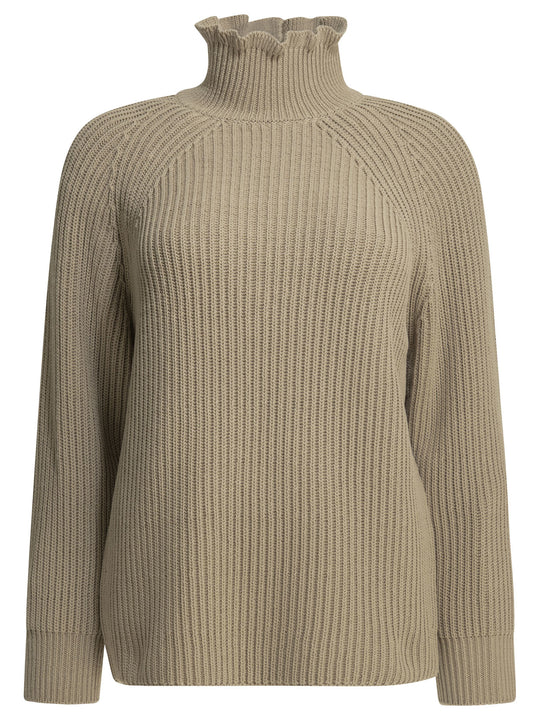 Cotton Turtleneck Sweater Knitwear Beige