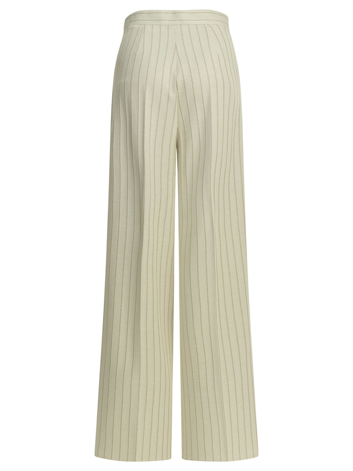 Max Mara Tailored Pinstripe Pants Trousers - White | b6fe6fd9f091535fa1a2de26fba77329d3b0b81c