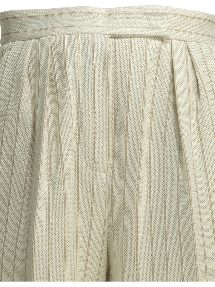Max Mara Tailored Pinstripe Pants Trousers - White | 55c948d89f632f9454fe3fe7ba0d6519c56a9e6e