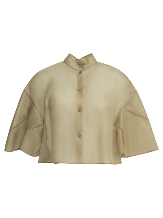 Silk Blouse Shirts Beige