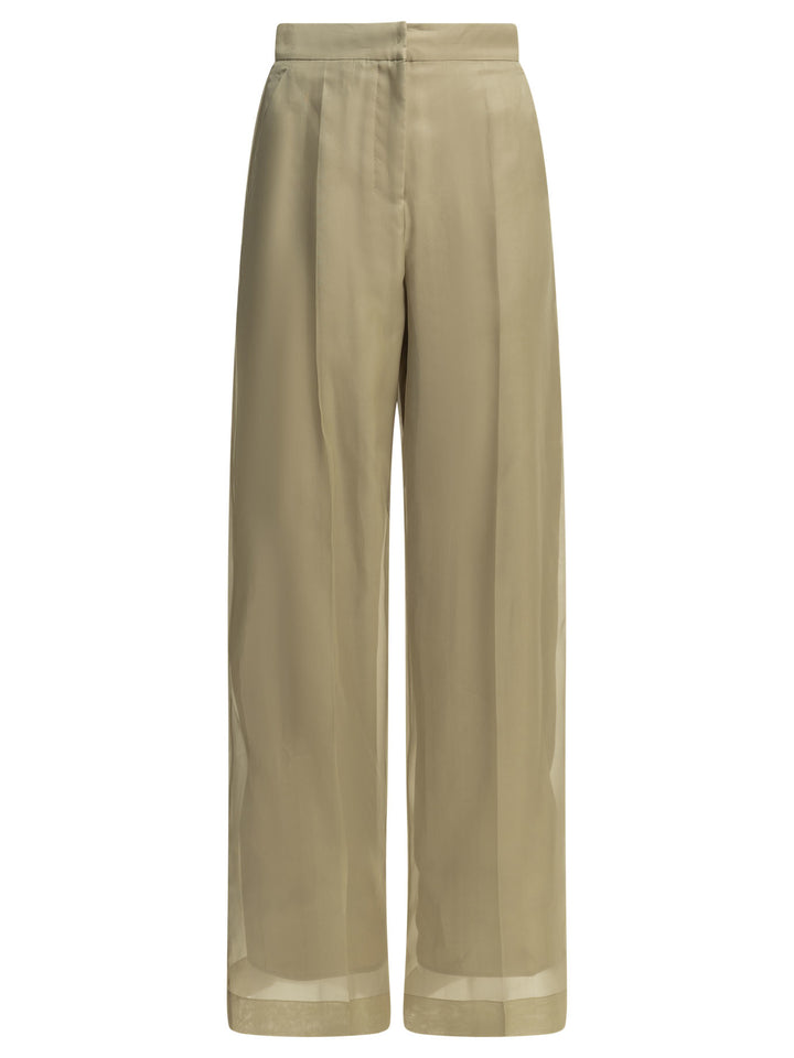 Max Mara Pianoforte Silk Tailored Pants Trousers - Beige | 8464b86e2a4493e2b24c33d7eb86d693d0c765a5