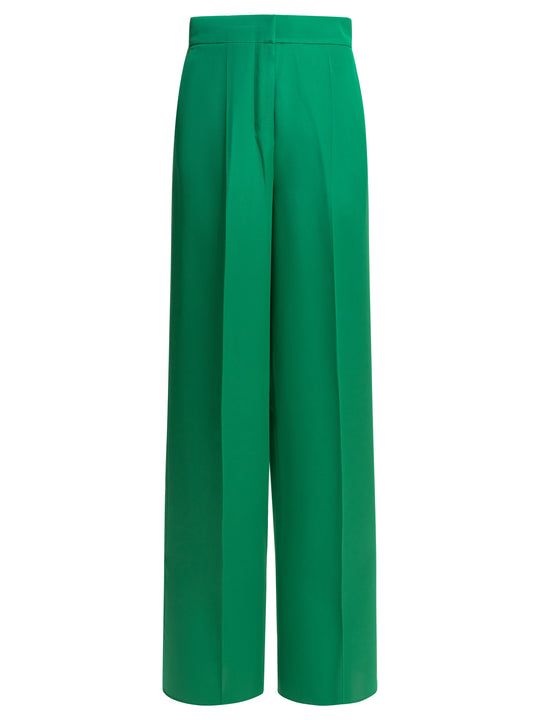 Silk Tailored Pants Trousers Green