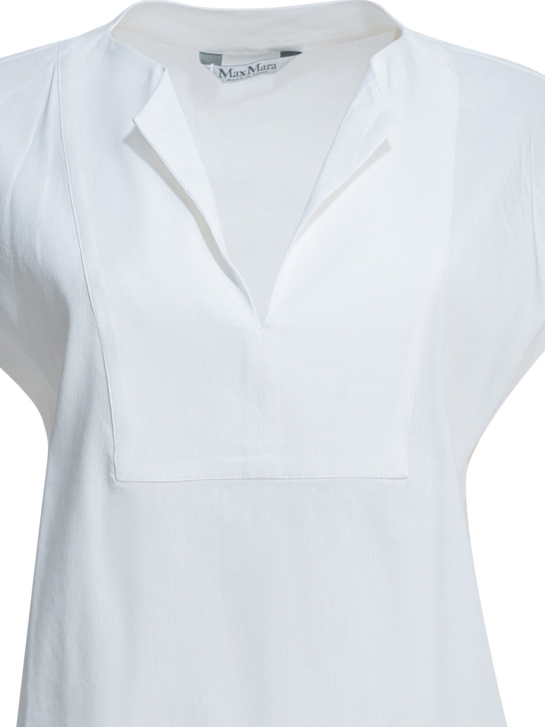 Max Mara Pure Linen Blend Blouse Shirts - White | e7c70d094ab141e6e732c47abce998f8721309a7