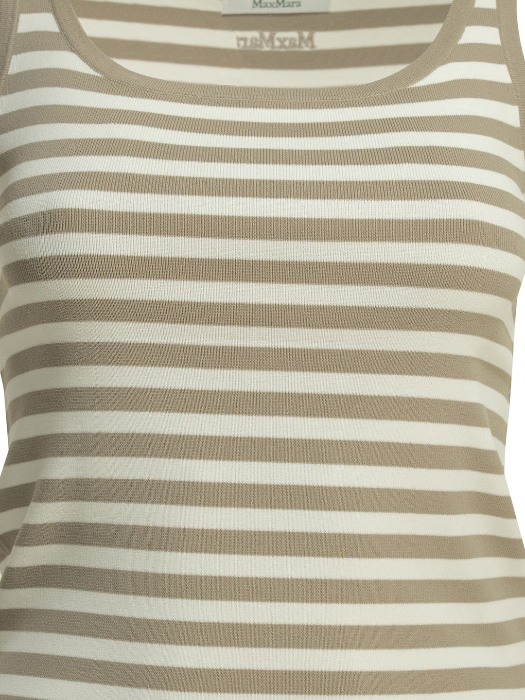 Max Mara Pure Striped Fitted Tank Top Tops - Beige | f335963004782e21d59c181958174bdcdb80d3dc