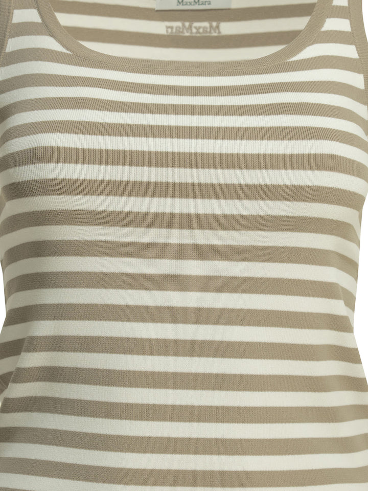 Max Mara Pure Striped Fitted Tank Top Tops - Beige | f335963004782e21d59c181958174bdcdb80d3dc