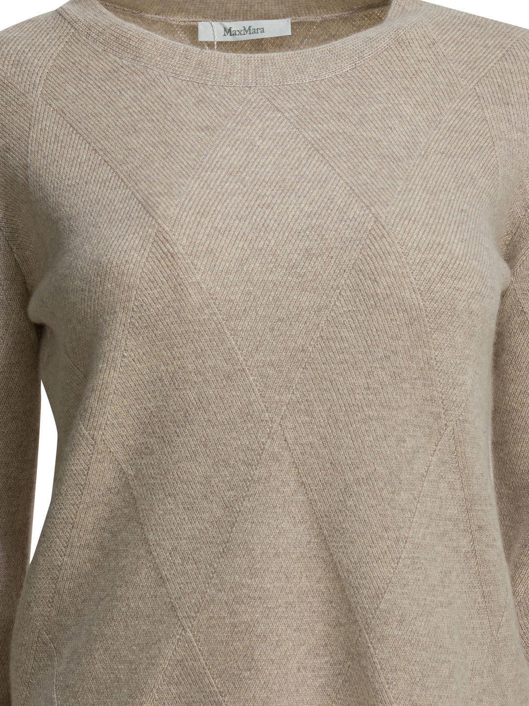 Max Mara Pure Cashmere Crewneck Sweater Knitwear - Beige | f55aa4f0e34d483ddcb3814bc549e9e755bf0d2f