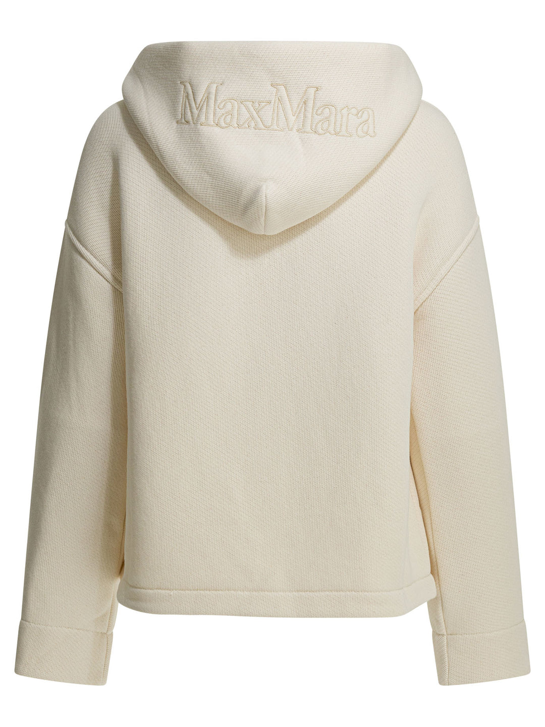Max Mara Pure Hooded Sweatshirt With Tone-On-Tone Logo Sweatshirts - White | dda4dee59c7edc87c294827f35badeffc0431d22