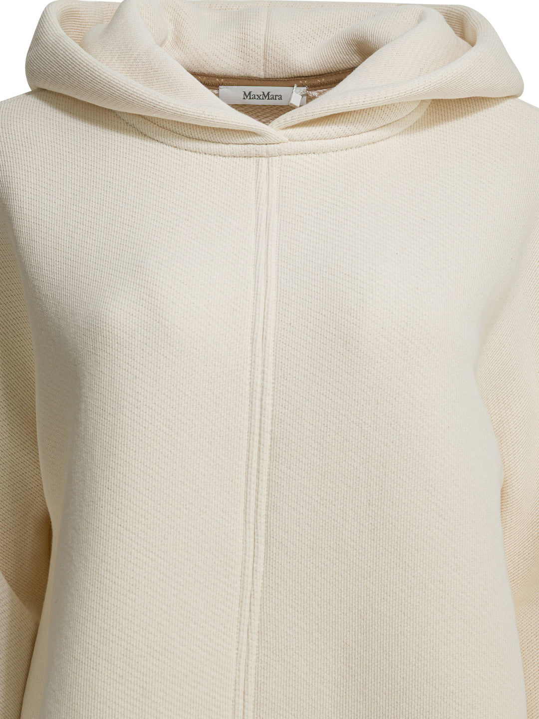 Max Mara Pure Hooded Sweatshirt With Tone-On-Tone Logo Sweatshirts - White | c9947fbe3b460086599cb4bb0a9fcfc66ff4a9db
