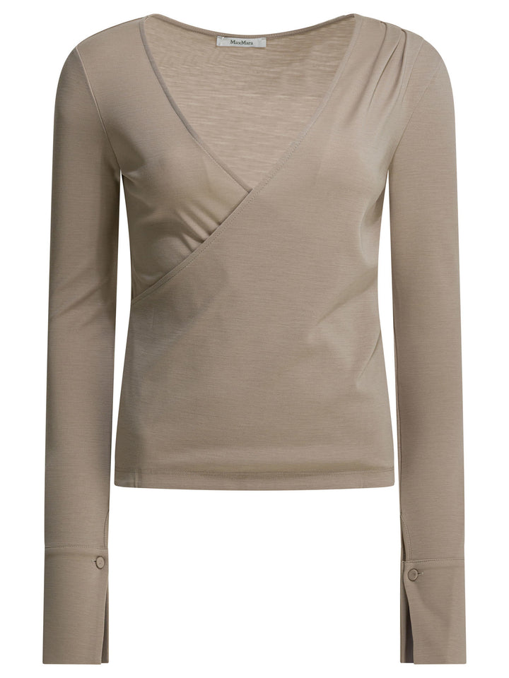 Max Mara Pure Virgin Wool V-Neck Sweater Knitwear - Beige | f53265917cff410b548d89a8ce3a18615c50fcb2