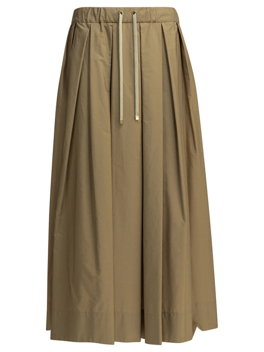 Long A-Line Skirt Skirts Beige