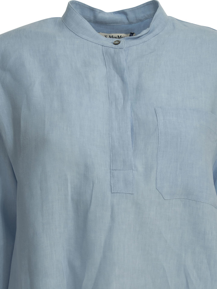 Max Mara S Casual Linen Shirt Shirts - Light blue | 776a71d4de0685471a9f9ea9d96f00cafbe28dbc