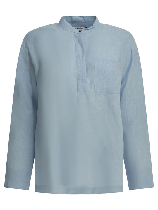 Casual Linen Shirt Shirts Light Blue