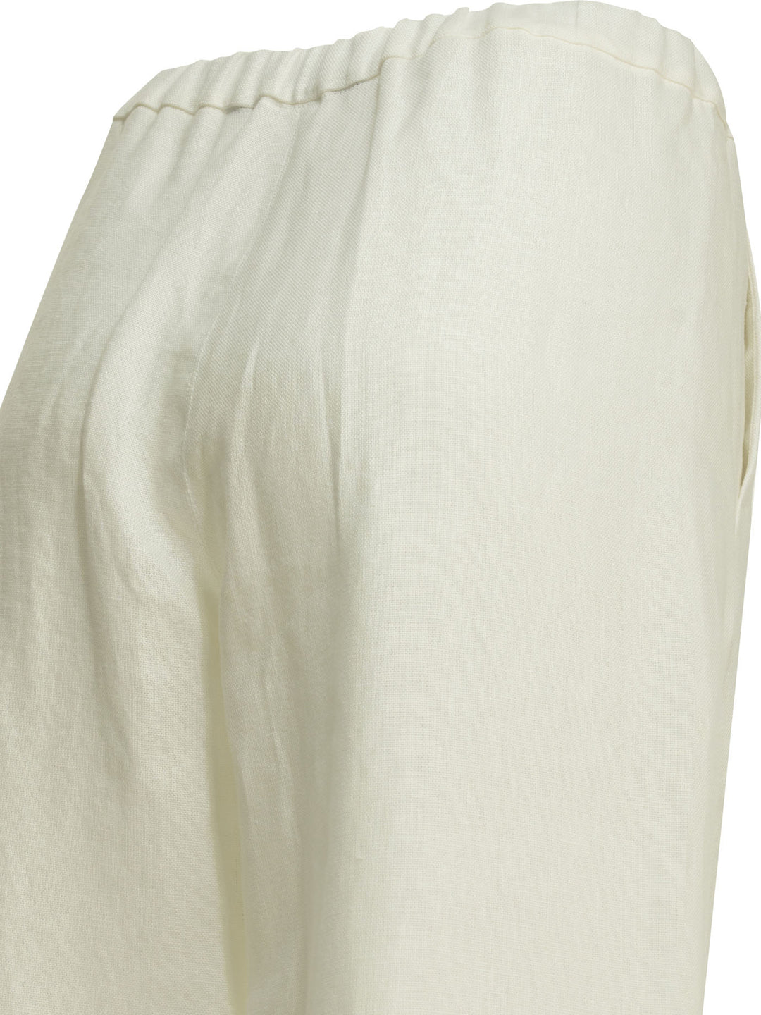 Max Mara S Casual Linen Pants Trousers - White | a304195e1d3a17c7ed5d03e28f79ee1c1091616c