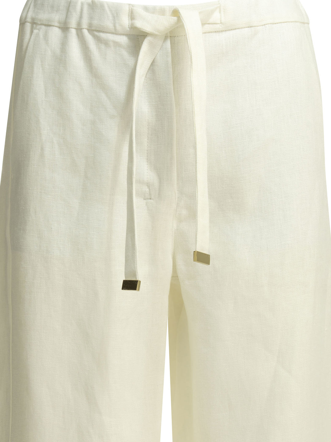 Max Mara S Casual Linen Pants Trousers - White | 8e1a870a460d26f2b9b3f8faa786dd457c24c0a7