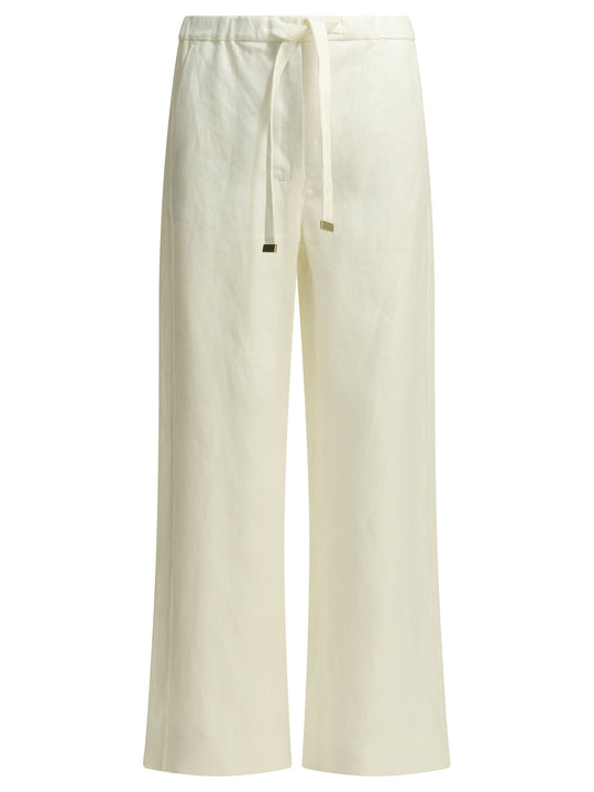 Casual Linen Pants Trousers White