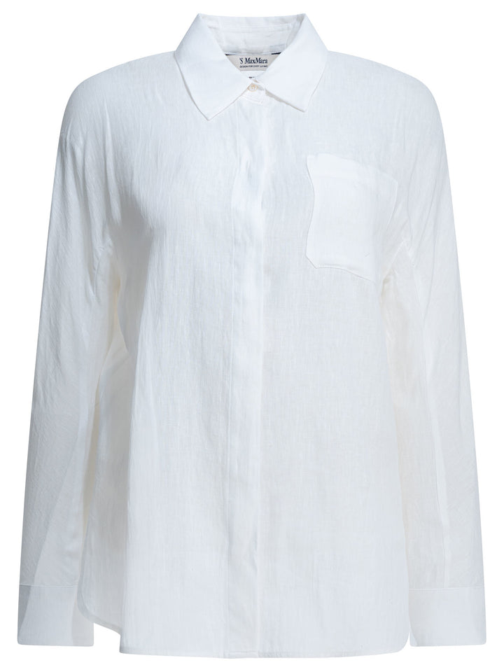 Max Mara S Casual Linen Shirt Shirts - White | 03870a211d54a6c61983e4d1d6133b8787ee341d