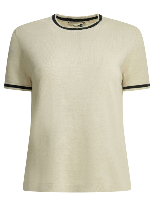Linen Crew-Neck Sweater Knitwear Beige