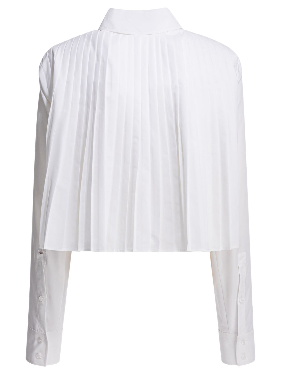 Max Mara Sportmax Cotton Shirt With Pleated Back Shirts - White | 3088397c4f79b03b2304d2a2455d9aaf7bd7f5d2