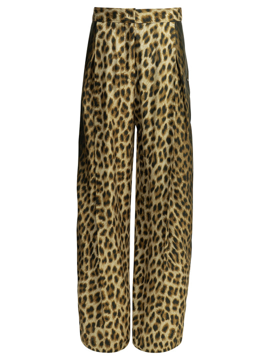 Casual Animal Pants Trousers Brown