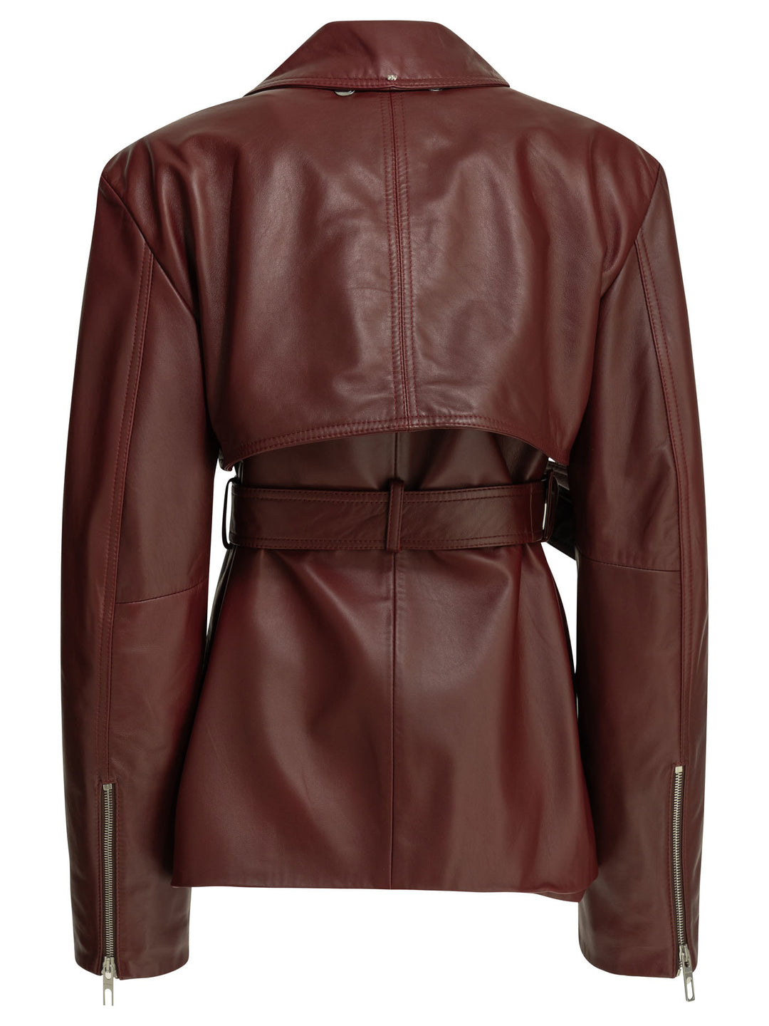 Max Mara Sportmax Two-Piece Leather Jacket Jackets and Coats - Bordeaux | d40253ea215883dcfb54b2996c338400212ab852