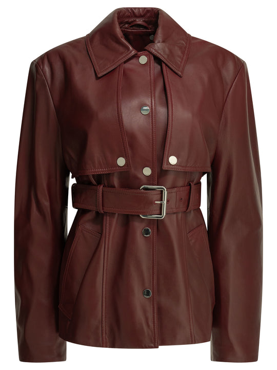 Two-Piece Leather Jacket Jackets And Coats Bordeaux
