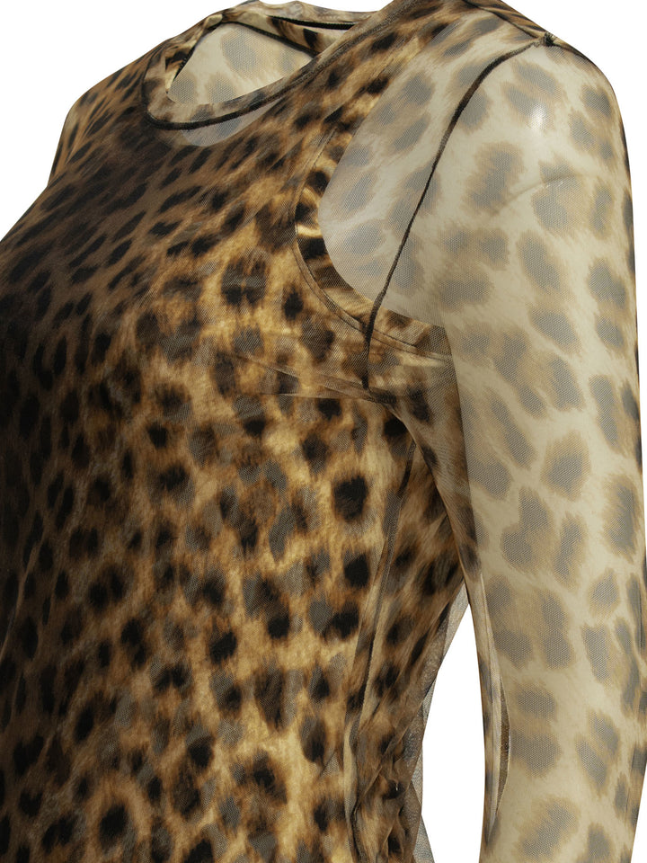 Max Mara Sportmax Fitted Animalier Top Tops - Brown | f941c01865c282c263000e1b0fc4dfa23e1e50c6