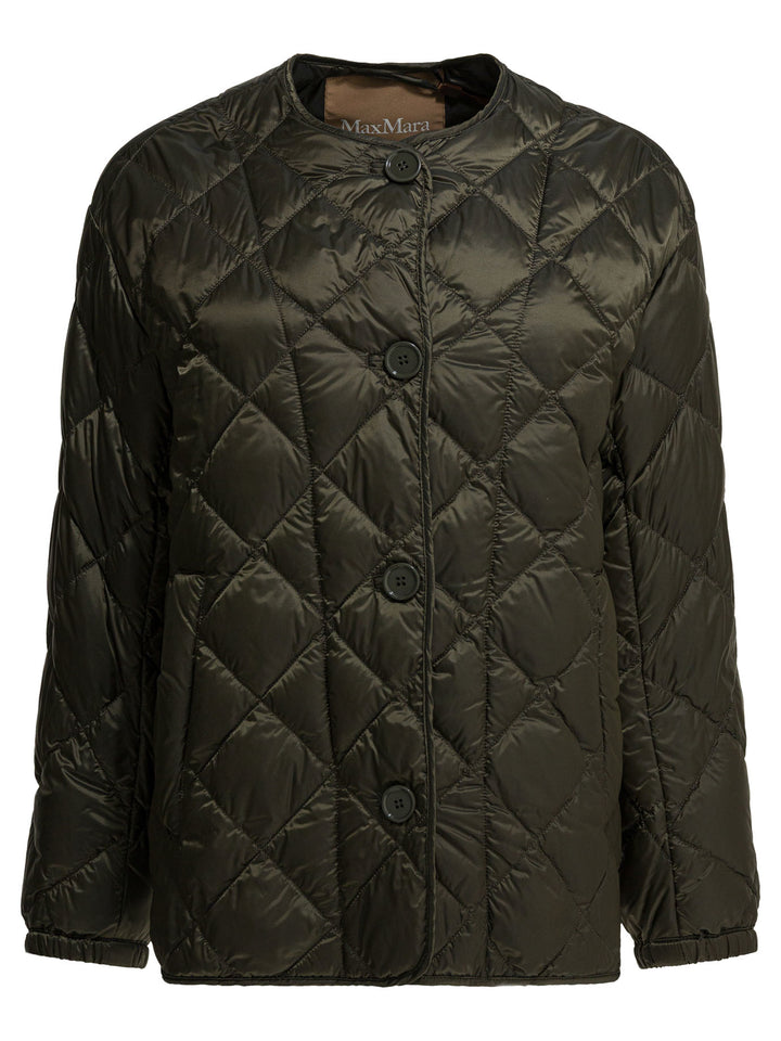 Max Mara The Cube Short Canvas Down Jacket Jackets and Coats - Green | 3349547585fed5280b14a3a0f373e0aaafb394d9