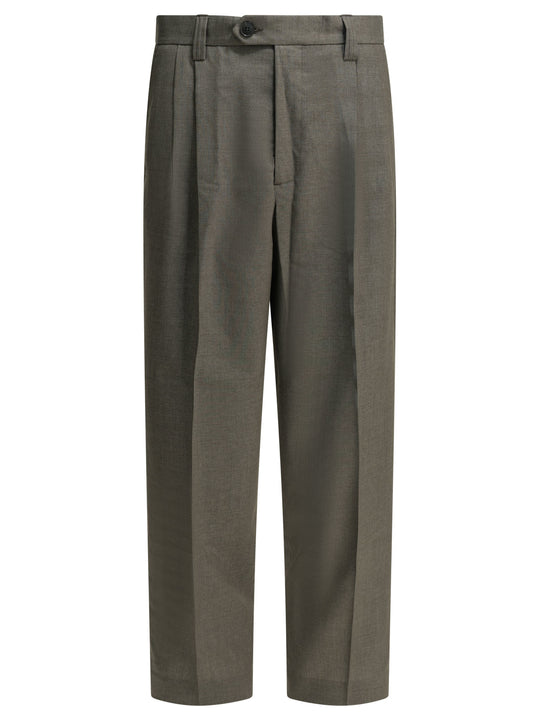 Wool Tailored Pants Trousers Brown