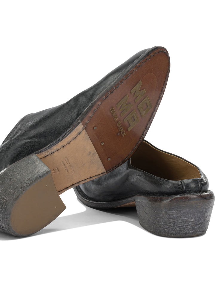 Moma 40mm Leather Sabot Sandals - Black | 7041edf190a9f948875fd5e16b703a20b20b34a2
