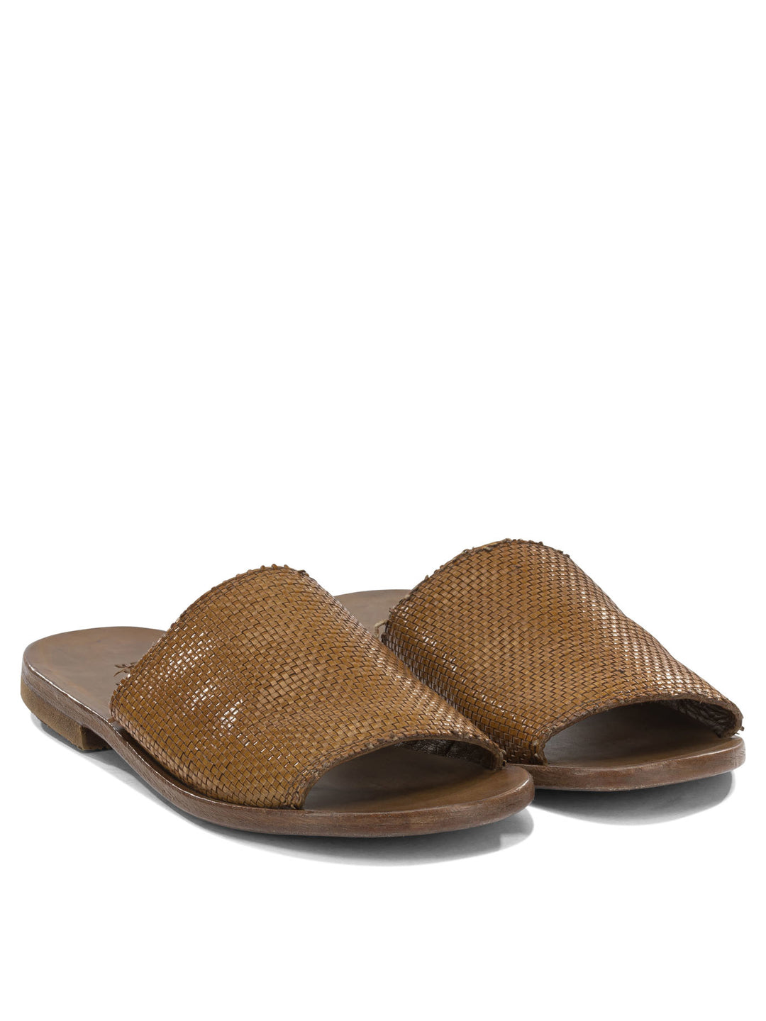 Moma Woven Nappa Leather Slide Sandals - Brown | 3ee459026404dfa0e88564671b532118c1a8a48c