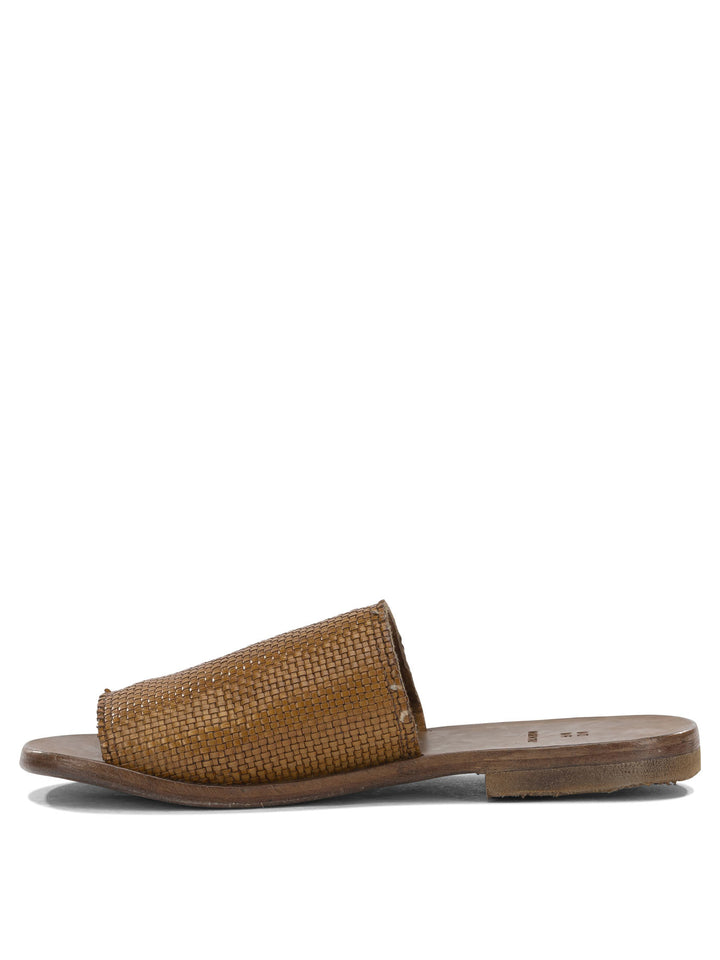Moma Woven Nappa Leather Slide Sandals - Brown | 5c7748b53f109191bdba20d47d1f477e9de5aec9