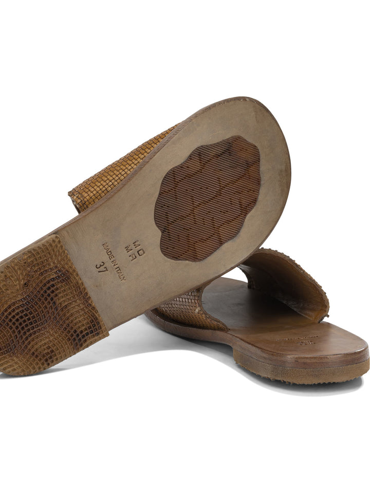 Moma Woven Nappa Leather Slide Sandals - Brown | aa23f0f64af088682f3faaa4a75542e38b0a6851