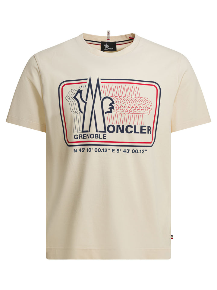 Moncler Grenoble Crew-Neck T-Shirt With Logo Print T-shirts - White | bf41901abe2834f1a17cde06c494074e4695e6cf