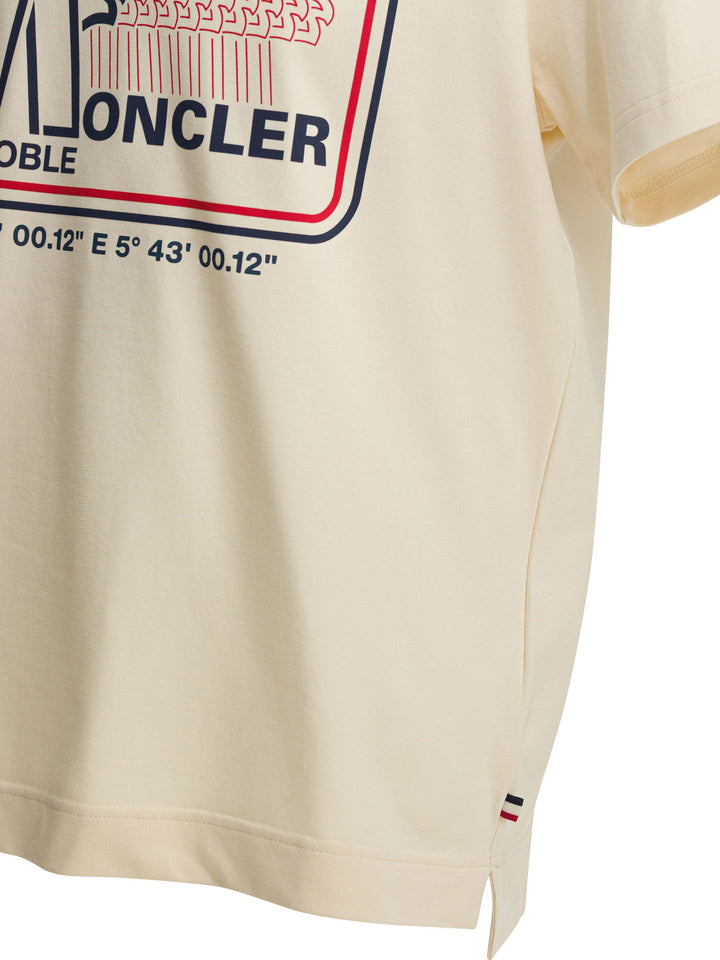 Moncler Grenoble Crew-Neck T-Shirt With Logo Print T-shirts - White | 47dd27c831029f1415595422ebee645facbdbac5